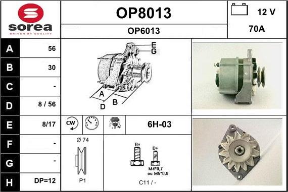 SNRA OP8013 - Ģenerators autodraugiem.lv
