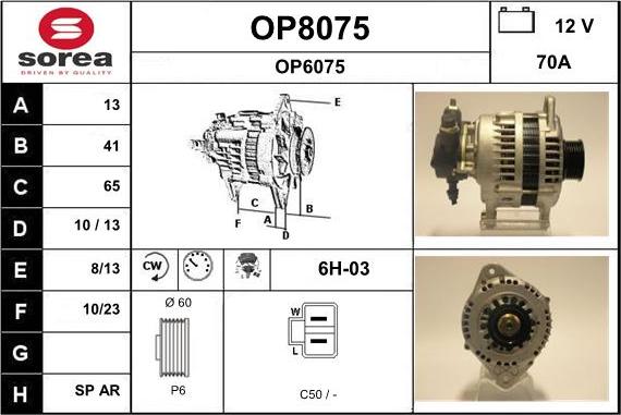 SNRA OP8075 - Ģenerators autodraugiem.lv