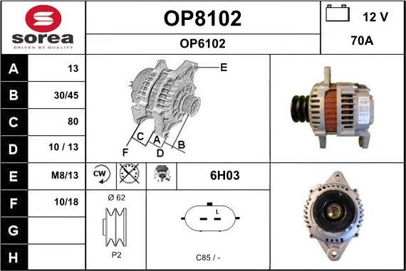 SNRA OP8102 - Ģenerators autodraugiem.lv