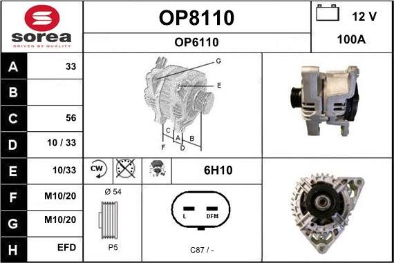 SNRA OP8110 - Ģenerators autodraugiem.lv
