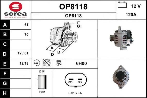 SNRA OP8118 - Ģenerators autodraugiem.lv
