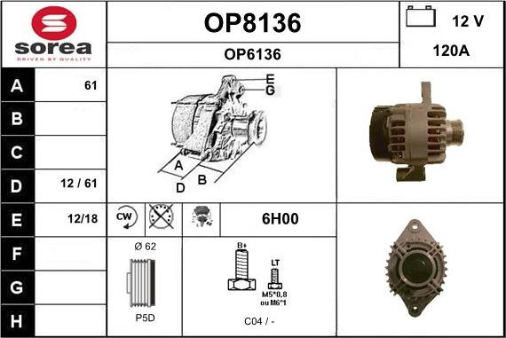 SNRA OP8136 - Ģenerators autodraugiem.lv