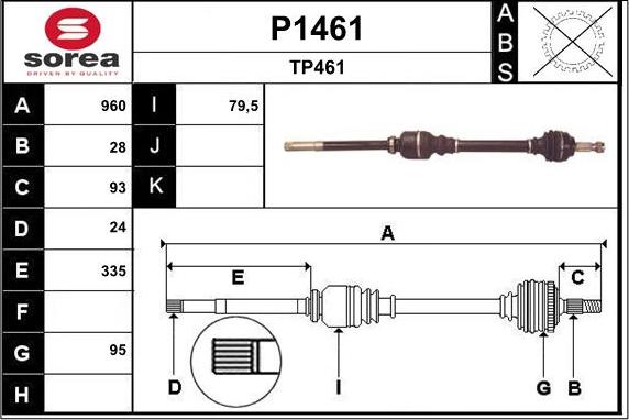 SNRA P1461 - Piedziņas vārpsta autodraugiem.lv