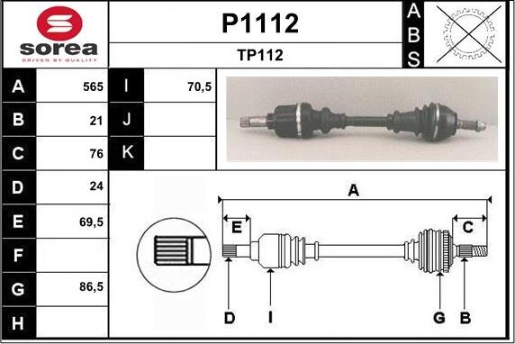 SNRA P1112 - Piedziņas vārpsta autodraugiem.lv