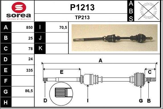 SNRA P1213 - Piedziņas vārpsta autodraugiem.lv