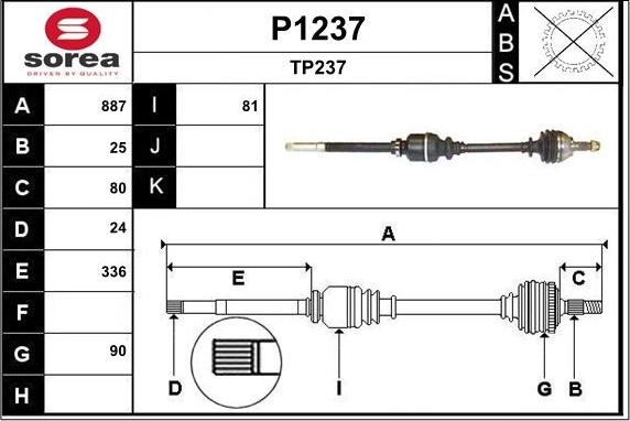 SNRA P1237 - Piedziņas vārpsta autodraugiem.lv