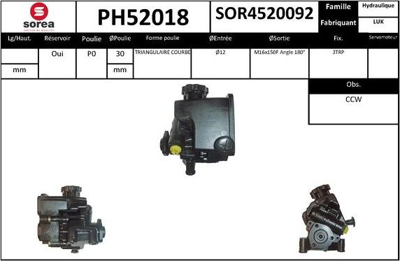 SNRA PH52018 - Hidrosūknis, Stūres iekārta autodraugiem.lv