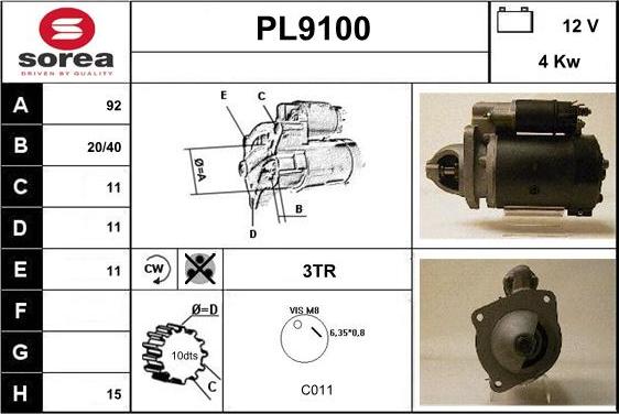 SNRA PL9100 - Starteris autodraugiem.lv