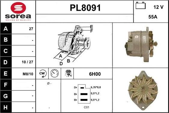 SNRA PL8091 - Ģenerators autodraugiem.lv