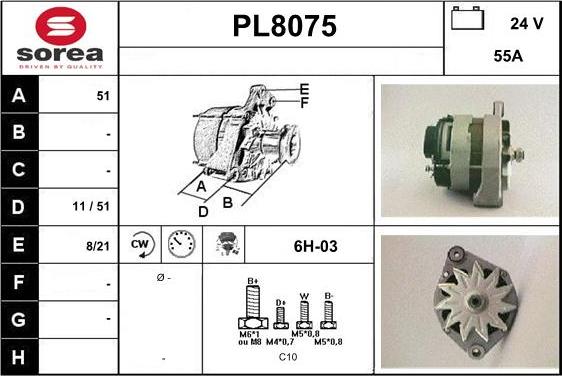 SNRA PL8075 - Ģenerators autodraugiem.lv