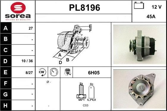 SNRA PL8196 - Ģenerators autodraugiem.lv