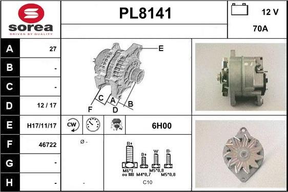 SNRA PL8141 - Ģenerators autodraugiem.lv