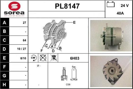 SNRA PL8147 - Ģenerators autodraugiem.lv