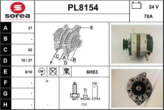 SNRA PL8154 - Ģenerators autodraugiem.lv