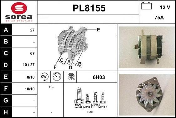SNRA PL8155 - Ģenerators autodraugiem.lv