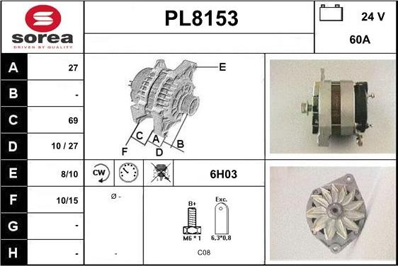 SNRA PL8153 - Ģenerators autodraugiem.lv