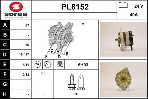 SNRA PL8152 - Ģenerators autodraugiem.lv