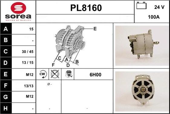 SNRA PL8160 - Ģenerators autodraugiem.lv