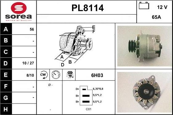 SNRA PL8114 - Ģenerators autodraugiem.lv