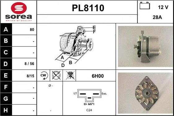 SNRA PL8110 - Ģenerators autodraugiem.lv