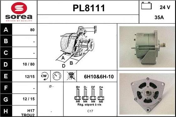 SNRA PL8111 - Ģenerators autodraugiem.lv