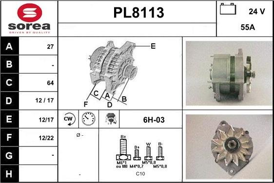 SNRA PL8113 - Ģenerators autodraugiem.lv