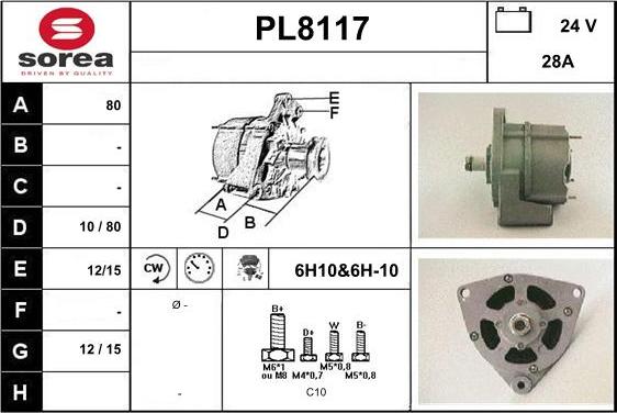 SNRA PL8117 - Ģenerators autodraugiem.lv
