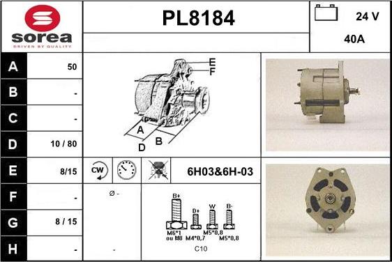 SNRA PL8184 - Ģenerators autodraugiem.lv