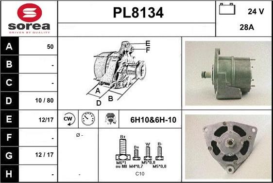 SNRA PL8134 - Ģenerators autodraugiem.lv