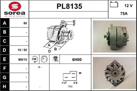 SNRA PL8135 - Ģenerators autodraugiem.lv