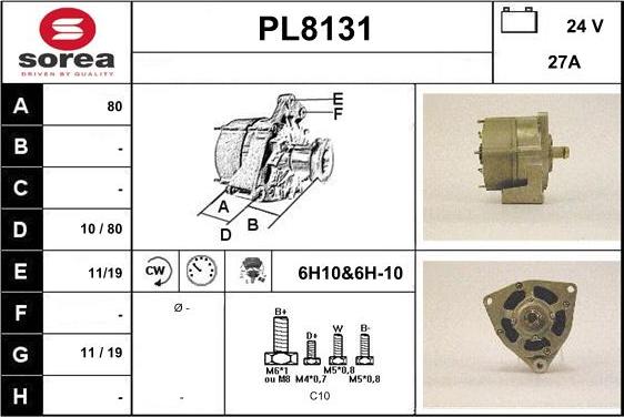 SNRA PL8131 - Ģenerators autodraugiem.lv