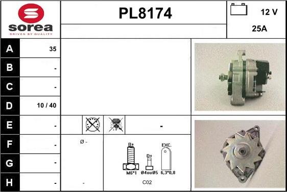 SNRA PL8174 - Ģenerators autodraugiem.lv