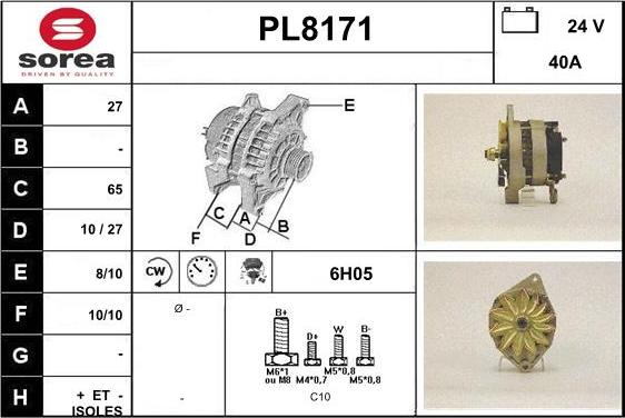 SNRA PL8171 - Ģenerators autodraugiem.lv