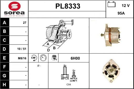 SNRA PL8333 - Ģenerators autodraugiem.lv