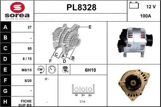 SNRA PL8328 - Ģenerators autodraugiem.lv