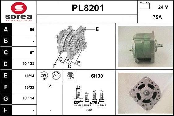 SNRA PL8201 - Ģenerators autodraugiem.lv