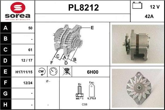 SNRA PL8212 - Ģenerators autodraugiem.lv