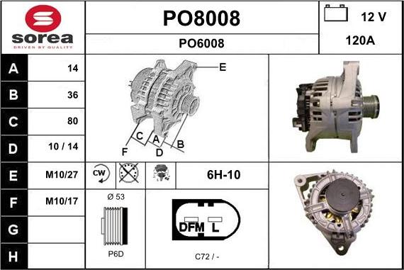 SNRA PO8008 - Ģenerators autodraugiem.lv