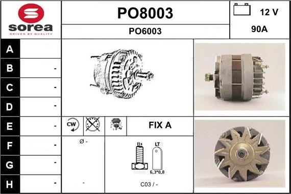 SNRA PO8003 - Ģenerators autodraugiem.lv