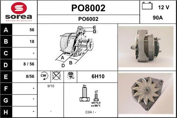 SNRA PO8002 - Ģenerators autodraugiem.lv