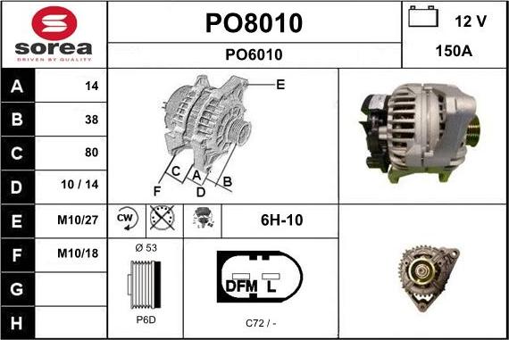 SNRA PO8010 - Ģenerators autodraugiem.lv