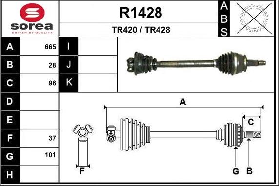 SNRA R1428 - Piedziņas vārpsta autodraugiem.lv