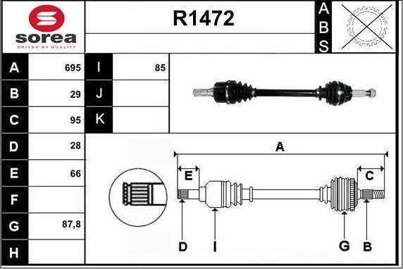 SNRA R1472 - Piedziņas vārpsta autodraugiem.lv