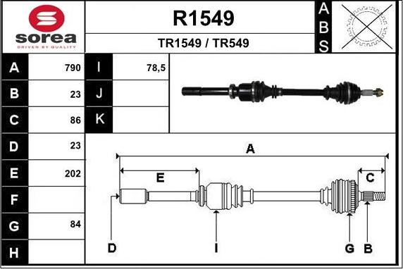 SNRA R1549 - Piedziņas vārpsta autodraugiem.lv