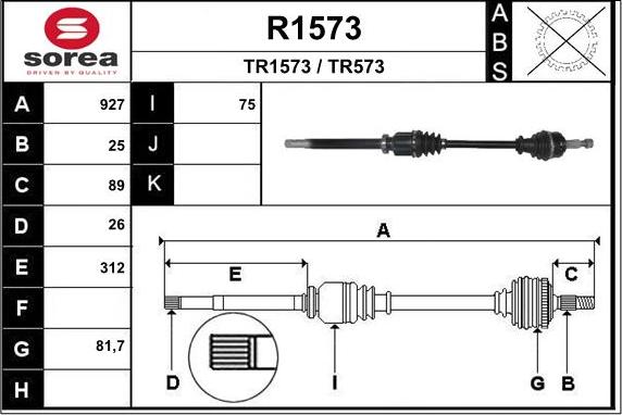 SNRA R1573 - Piedziņas vārpsta autodraugiem.lv