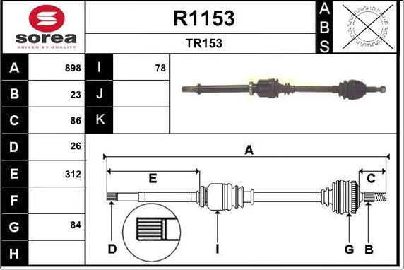 SNRA R1153 - Piedziņas vārpsta autodraugiem.lv