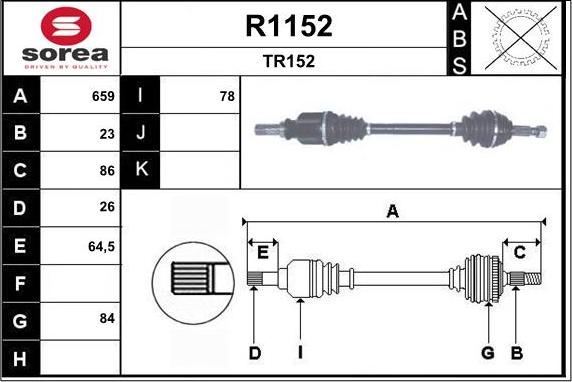 SNRA R1152 - Piedziņas vārpsta autodraugiem.lv