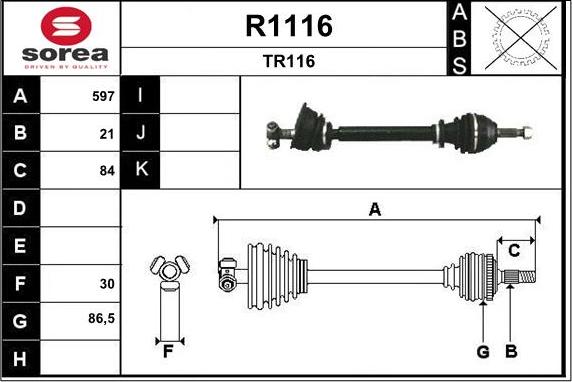 SNRA R1116 - Piedziņas vārpsta autodraugiem.lv