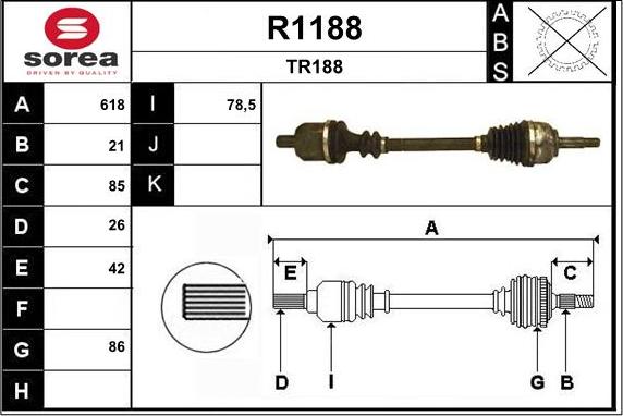 SNRA R1188 - Piedziņas vārpsta autodraugiem.lv