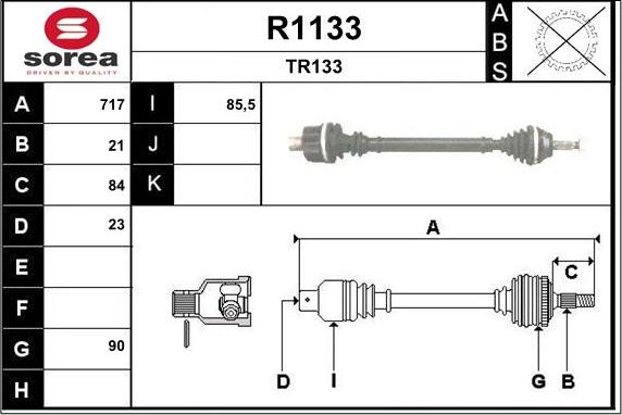 SNRA R1133 - Piedziņas vārpsta autodraugiem.lv